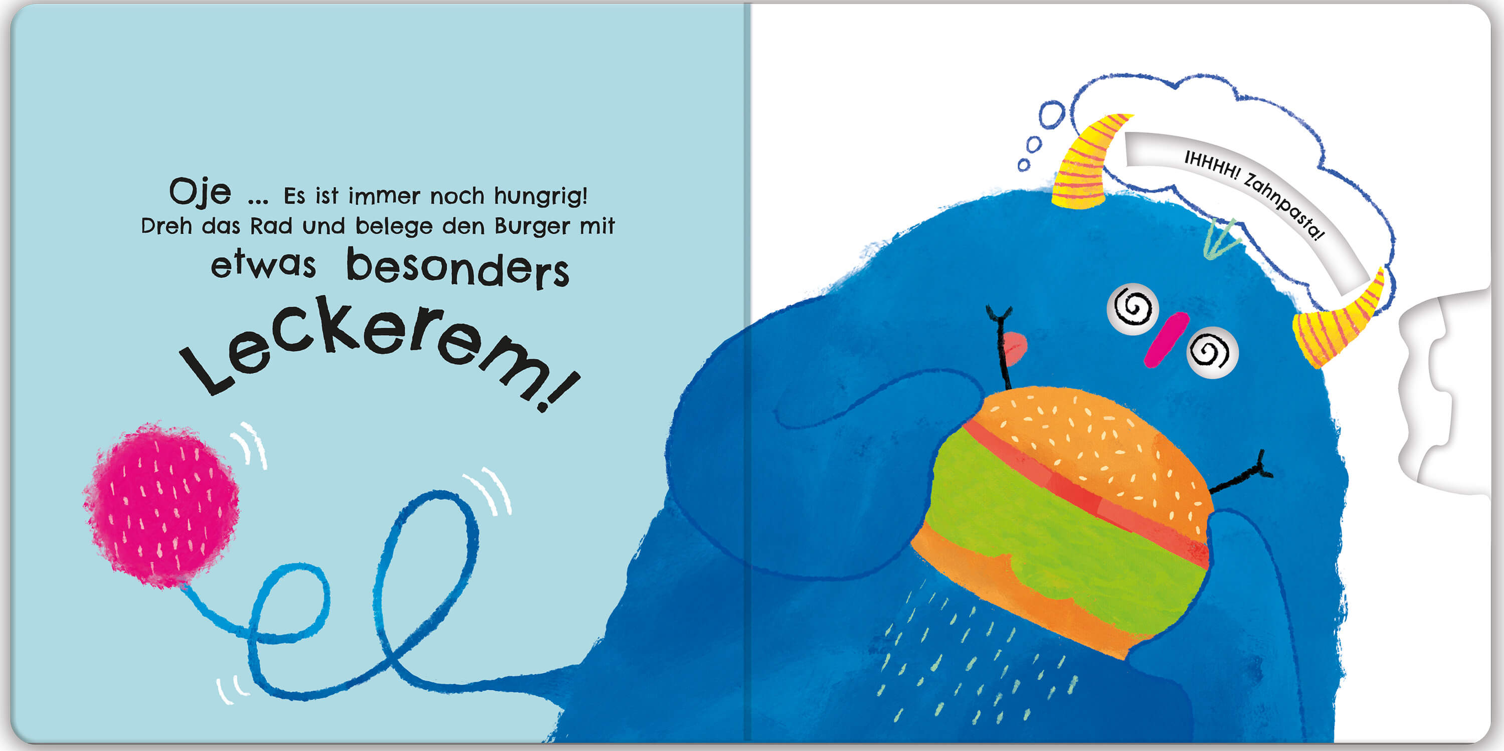 Dreh-das-Rad-Buch: Füttere dein Monster ein lustiges Monster kann auf jeder Doppelseite mi Anna Milbourne 9781035704385 U...