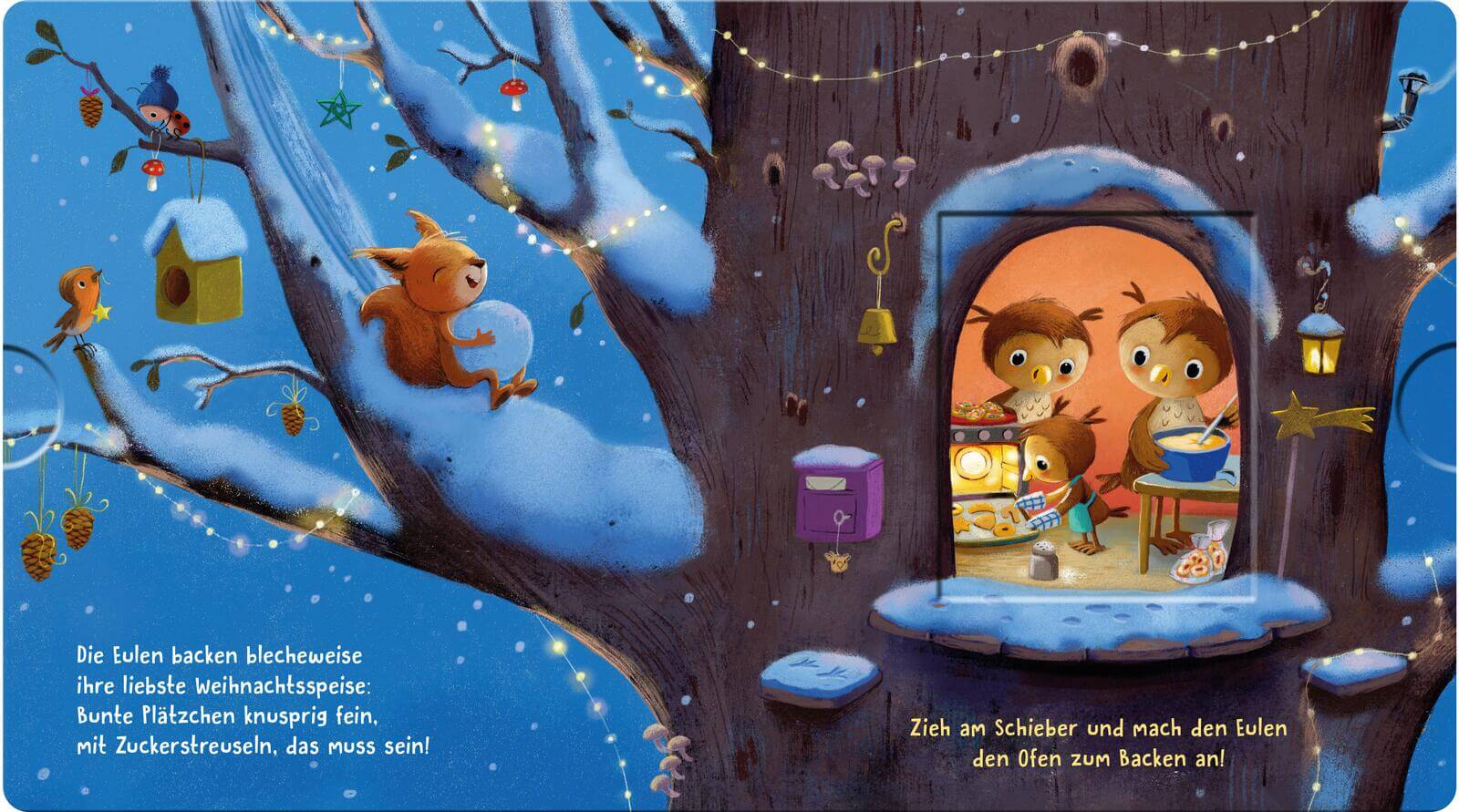 Es leuchtet im Wald, kommt Weihnachten bald? Zauberhaftes Mitmachbuch mit Schiebeelementen Anja Kiel 9783480239849 Thiene...