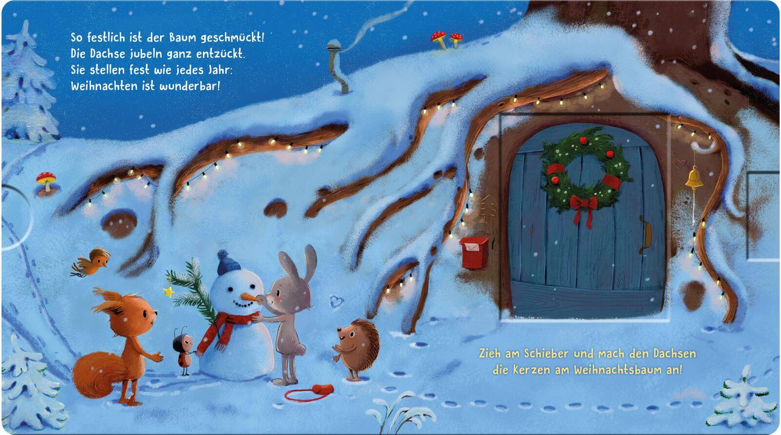 Es leuchtet im Wald, kommt Weihnachten bald? Zauberhaftes Mitmachbuch mit Schiebeelementen Anja Kiel 9783480239849 Thiene...