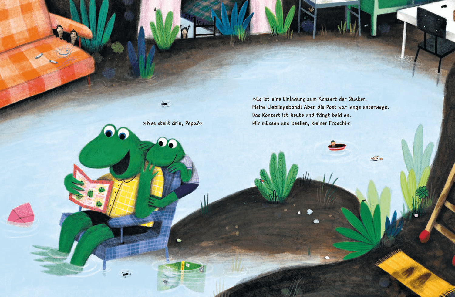 Komm mit, kleiner Frosch Liebevolles Bilderbuch zum Vorlesen für Kinder ab  Loes Riphagen 9783737374293 Fischer Sauerländ...
