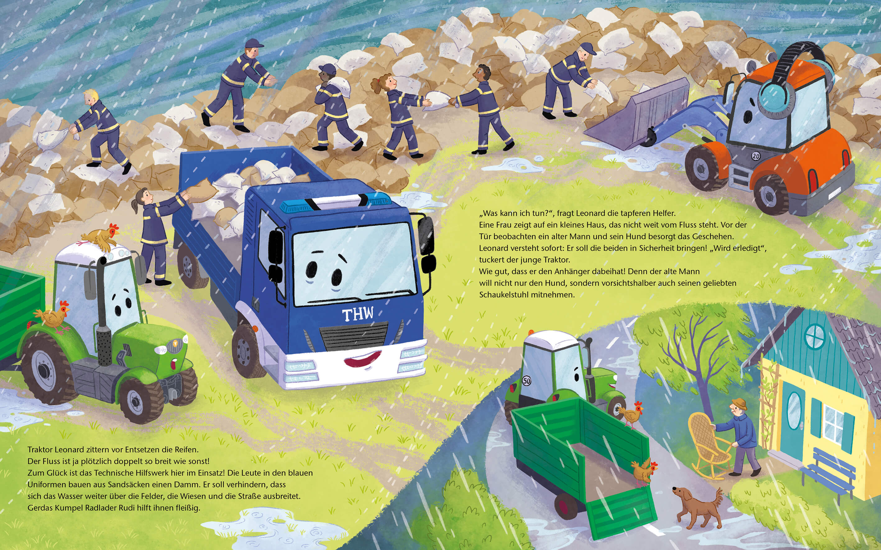 Leonard - Ein Traktor hilft beim großen Sturm Ein Bilderbuch für Kinder ab 3 Jahren über Fahrzeu Suza Kolb 9783734821004 (3)