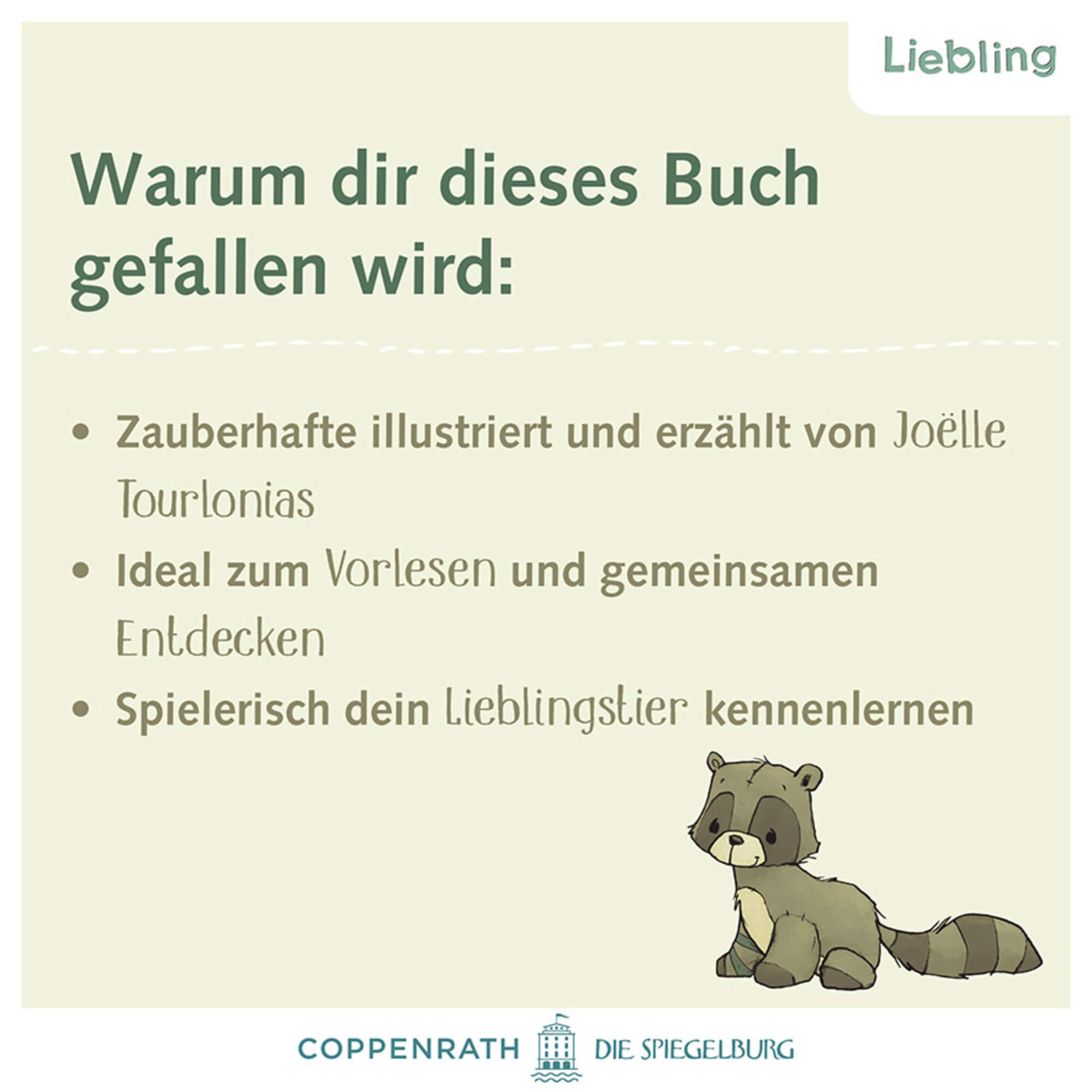 Liebling: Kleiner Waschbär, erzähl mir von dir Joëlle Tourlonias 9783649650232 Coppenrath Verlag GmbH & Co. KG (5)
