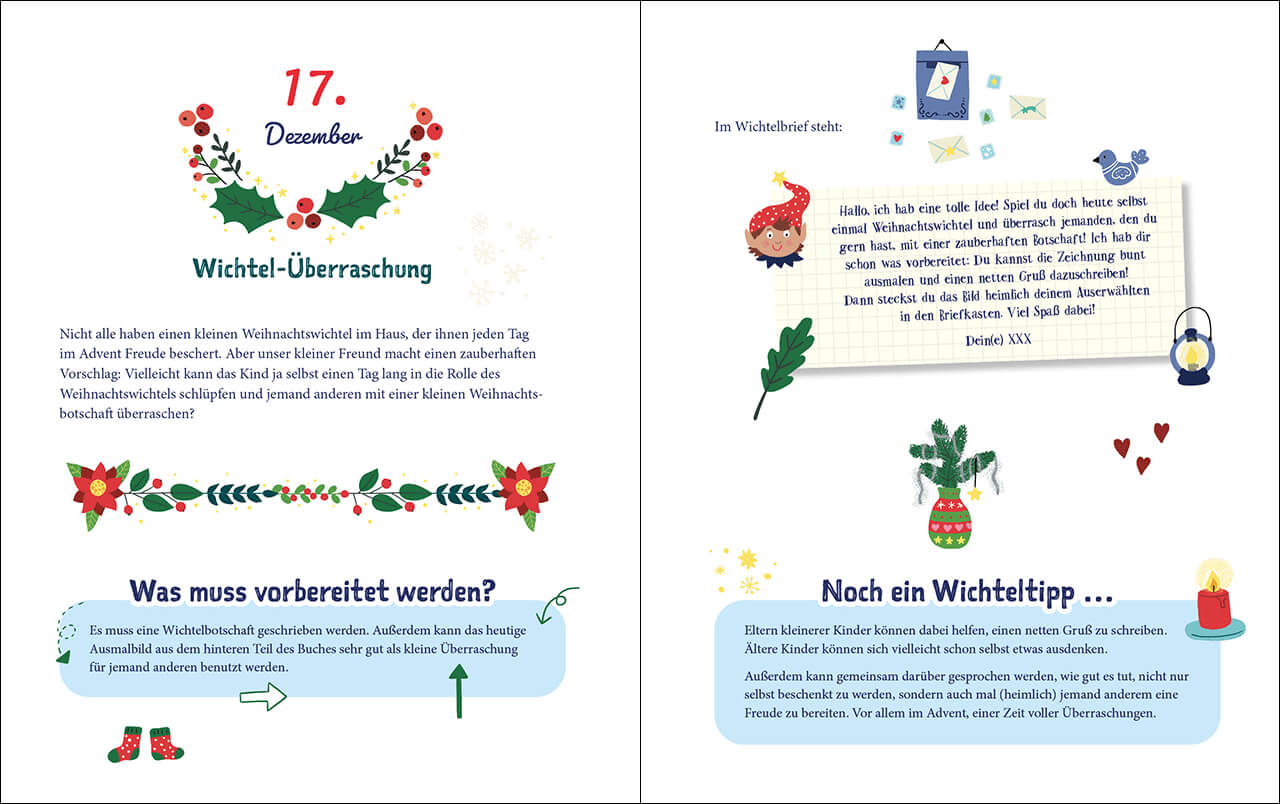 Mit unserem Wichtel durch die Weihnachtszeit 24 Ideen für die Wichteltür - Das Rundum-Sorglos-P Annette Moser 97837432213...