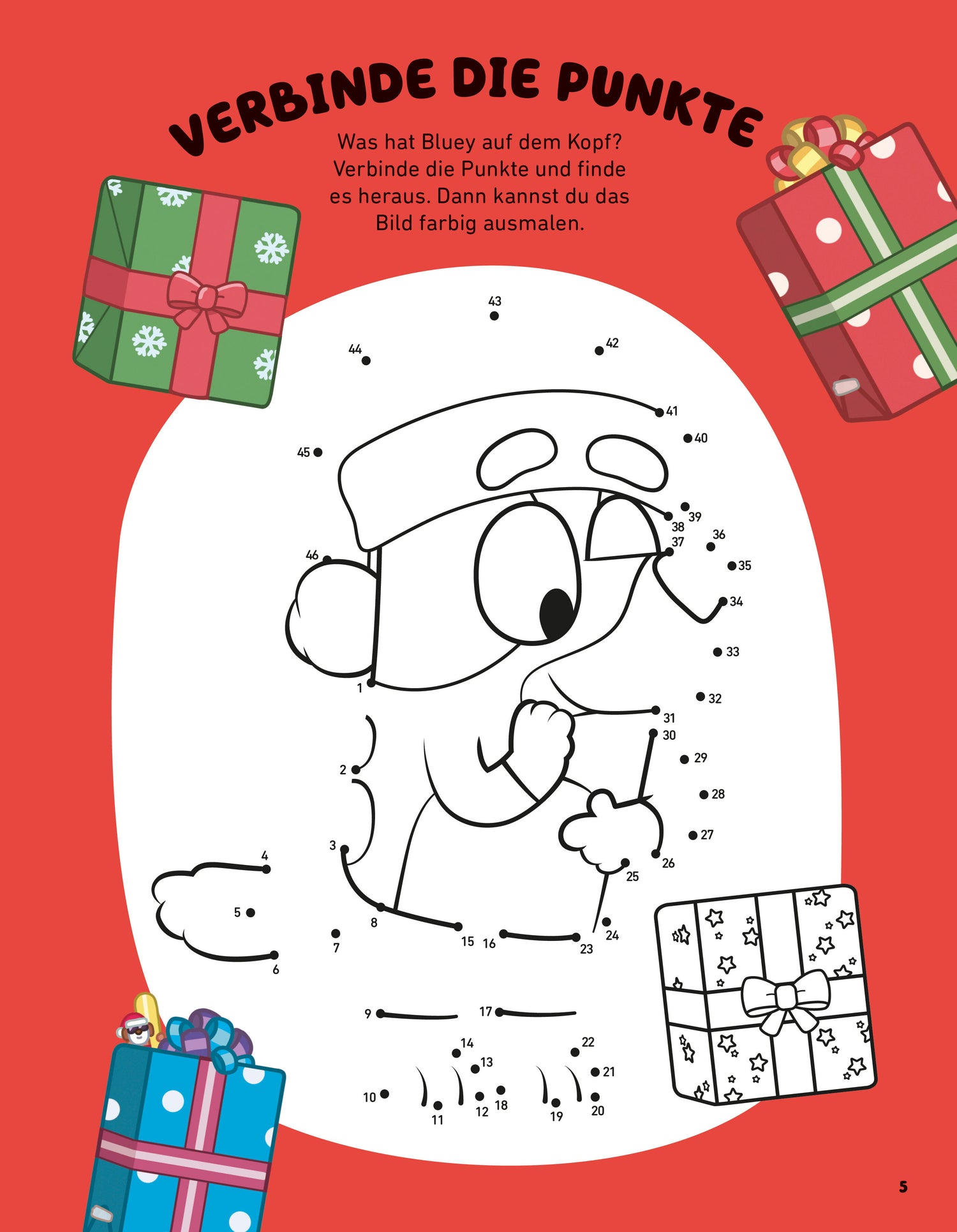 Penguin Junior 978-3-570-18198-0 BLUEY – Hurra, es ist Weihnachten! - Rätsel- und Stickerbuch Mit über 100 Stickern (3)