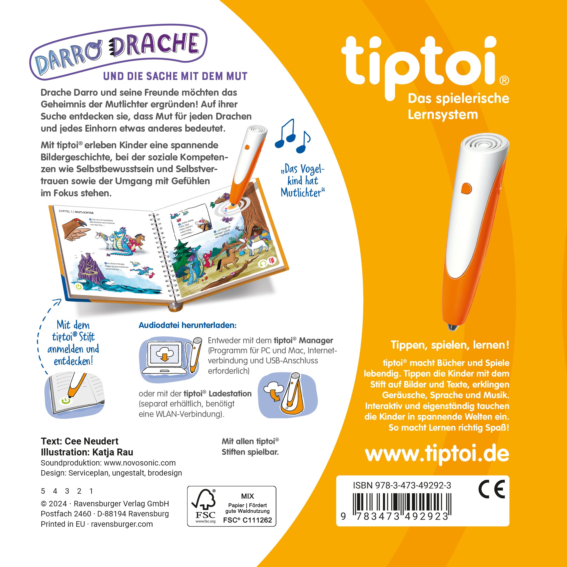 Ravensburger Verlag  978-3-473-49292-3 tiptoi® Darro Drache und die Sache mit dem Mut (2)