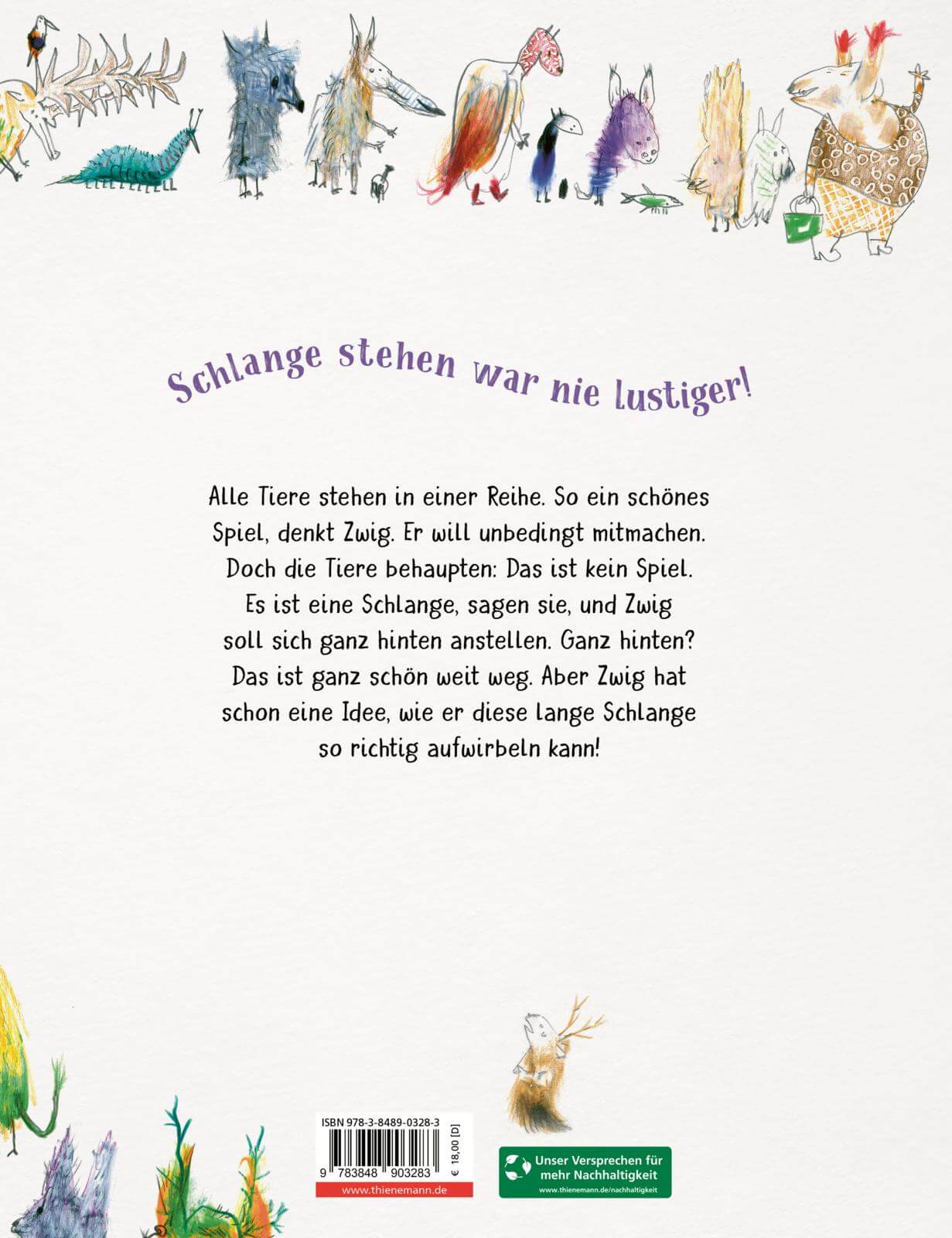 Schlange stehen Witziges Bilderbuchabenteuer mit großartigen Tiere Per Dybvig 9783848903283 Aladin in Thienemann-Esslinge...