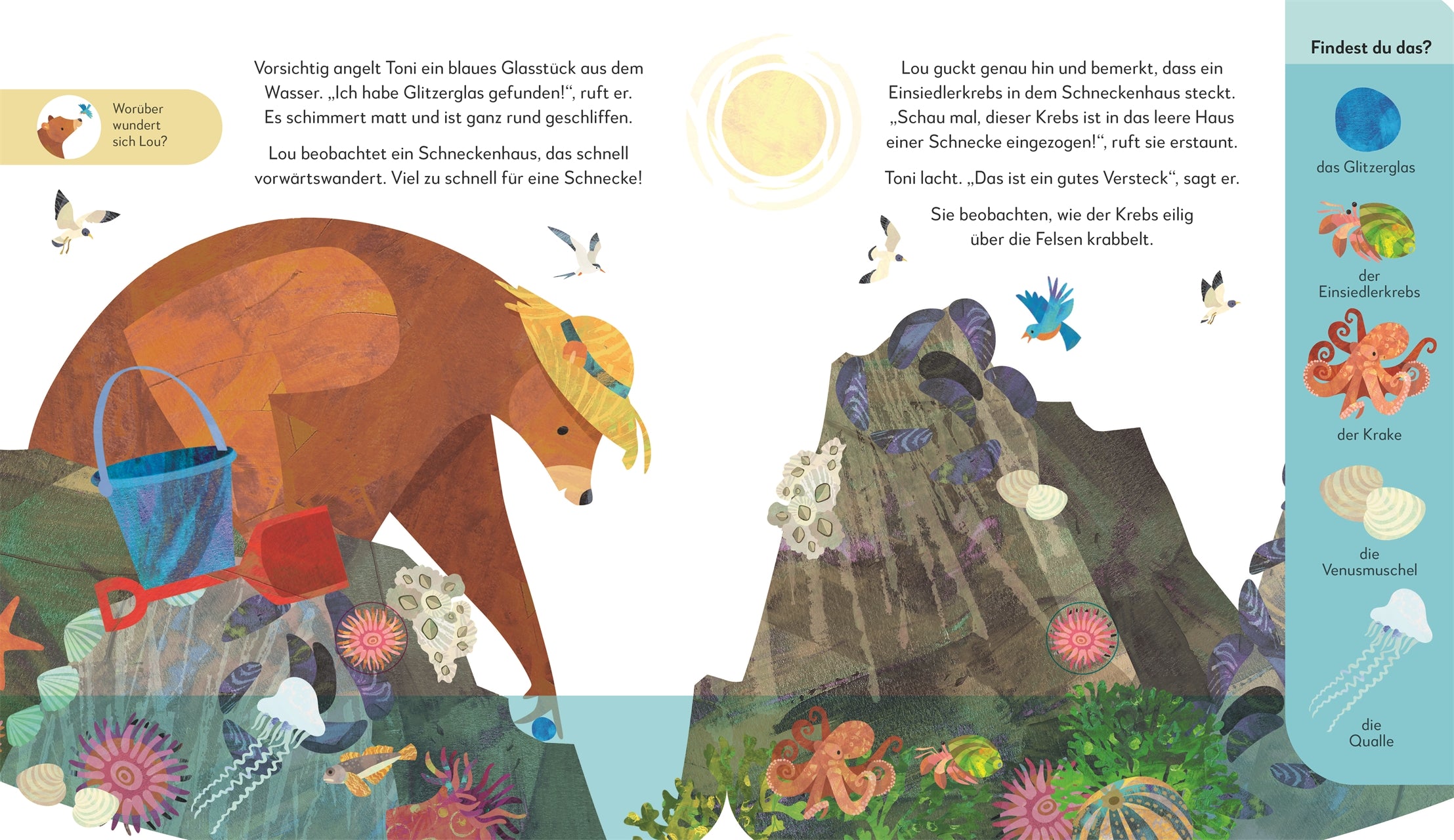 Toni & Lou. Auf Schatzsuche am Meer Natur-Bilderbuch mit Gucklöchern und 60 Suchbilder Jonny Lambert 9783831050215 (5)