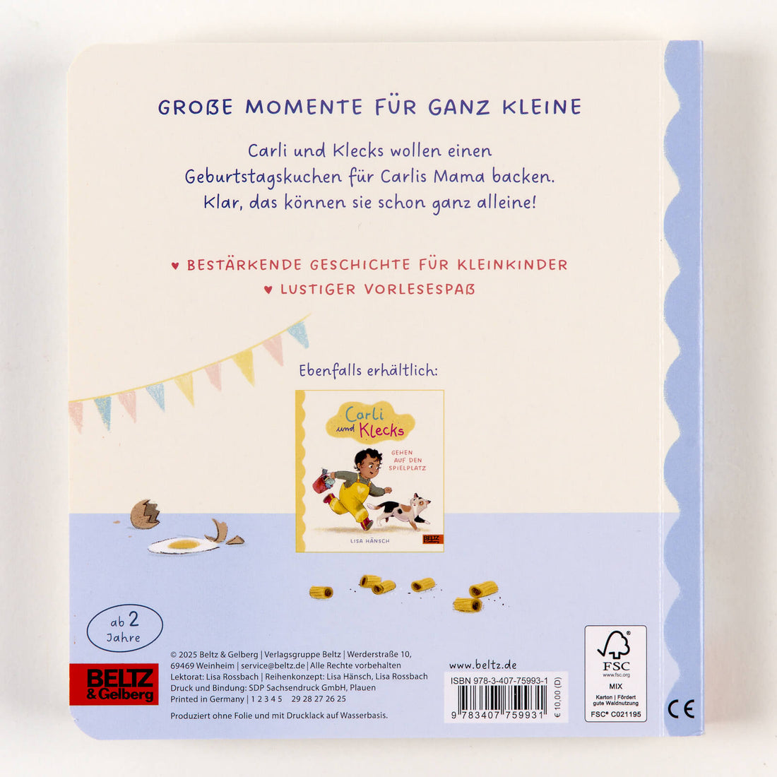  Carli und Klecks backen einen Kuchen Große Momente für ganz Kleine. Bestärkendes Pappbi Lisa Hänsch 9783407759931 Verlags...