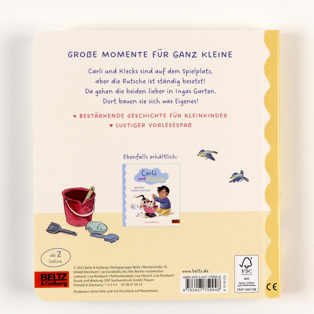  Carli und Klecks gehen auf den Spielplatz Große Momente für ganz Kleine. Bestärkendes Pappbi Lisa Hänsch 9783407759948 Ve...