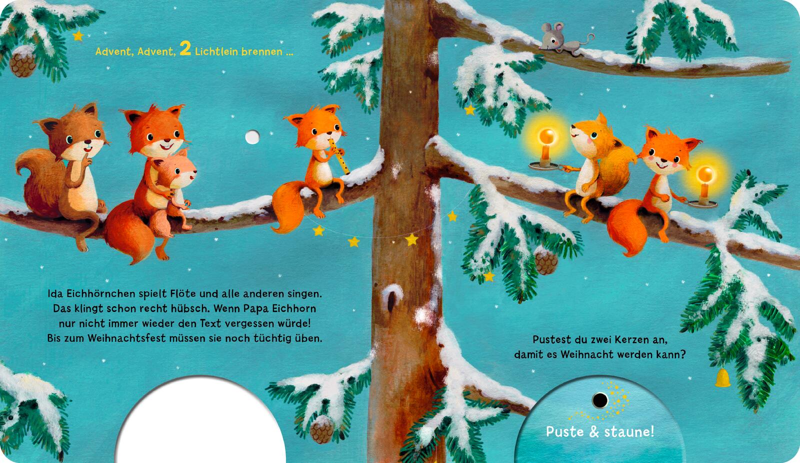  Mein Puste-Licht-Buch: Advent, Advent, ein Lichtlein brennt Advents-Pappebuch mit Puste-Licht und LED-Lämpchen Sylvia Tre...