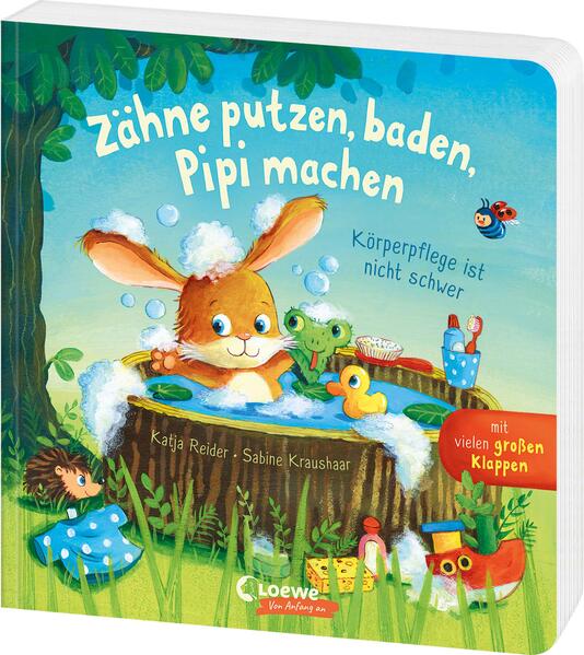 Zähne putzen, baden, Pipi machen - Körperpflege ist nicht schwer Pappbilderbuch ab 2 Jahren mit großen Klappen zum  Loewe...